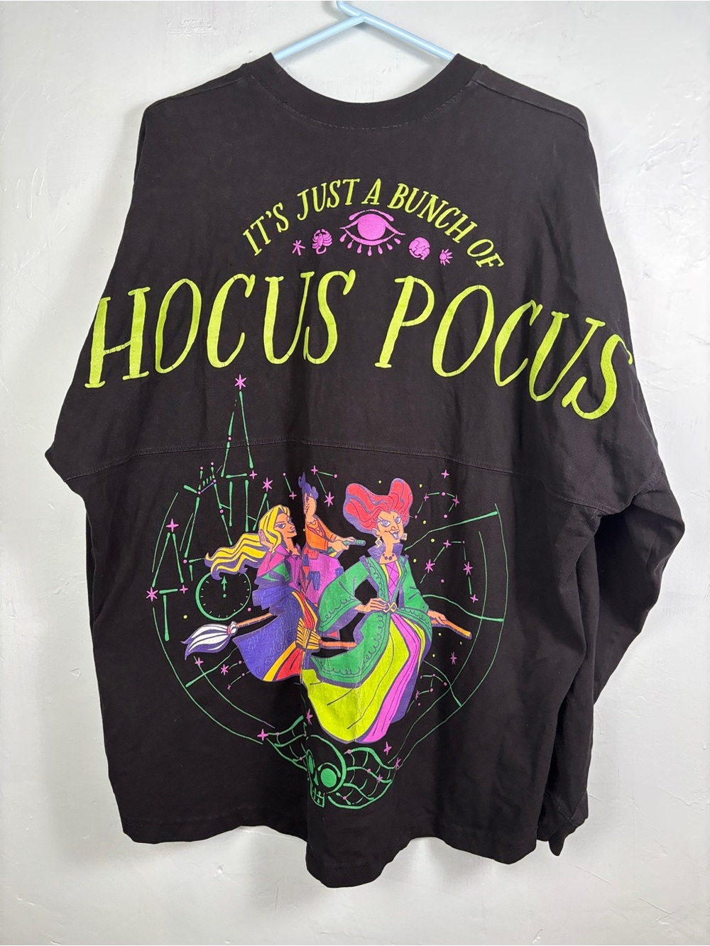 Disney Hocus Pocus Graphic Black Long Sleeve Spirit Jersey - Neon Print